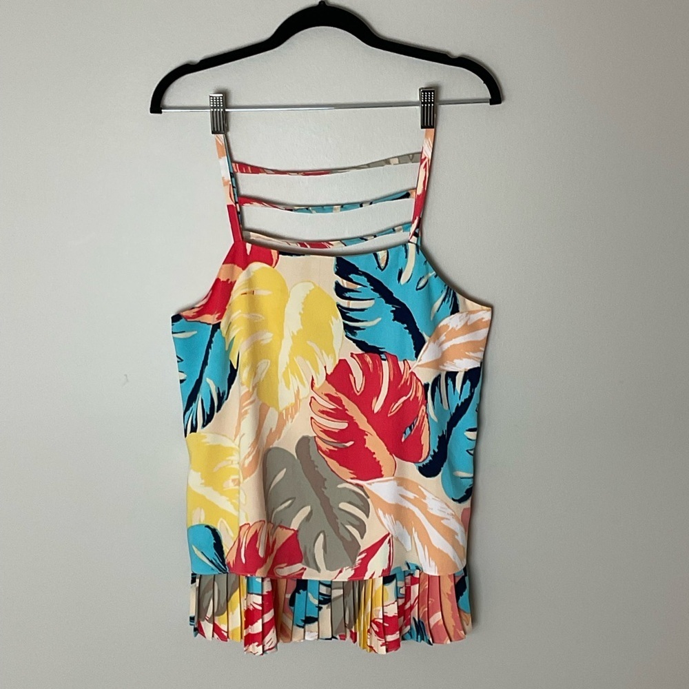 Laundry By Shelli Segal Multicolor Tropical Strappy Resort Summer Camisole Small